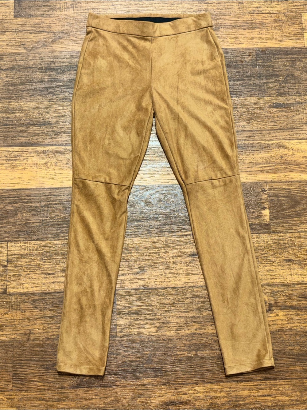 Mixit Faux Suede Leggings in Camel Brown